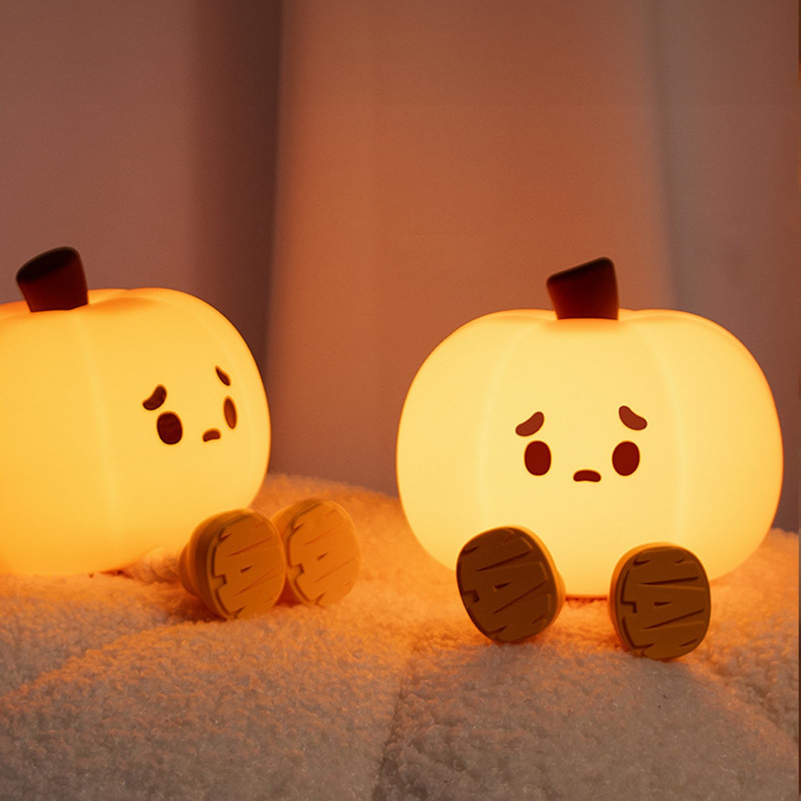 Hpydiy Pumpkin Night Light Orange Pumpkin Soft Silicone ChildrenS Night Light With 3-Gear Brightness Adjustment Rechargeable Room Decor And Ideal Gift