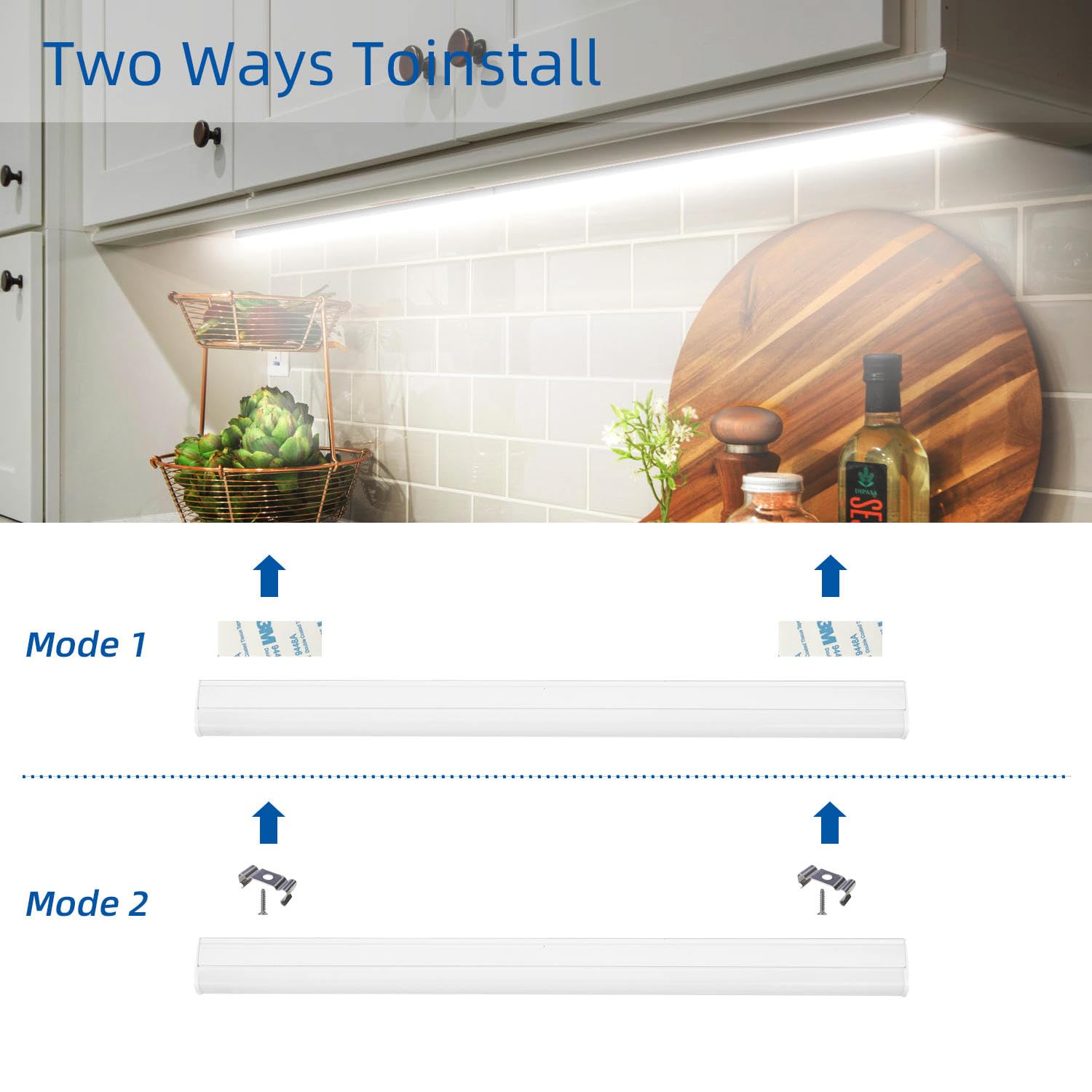 LELEJU LED Shop Light T5 2FT 1100lm 6000K 10W Aluminum Under Cabinet Fixture Pack of 2