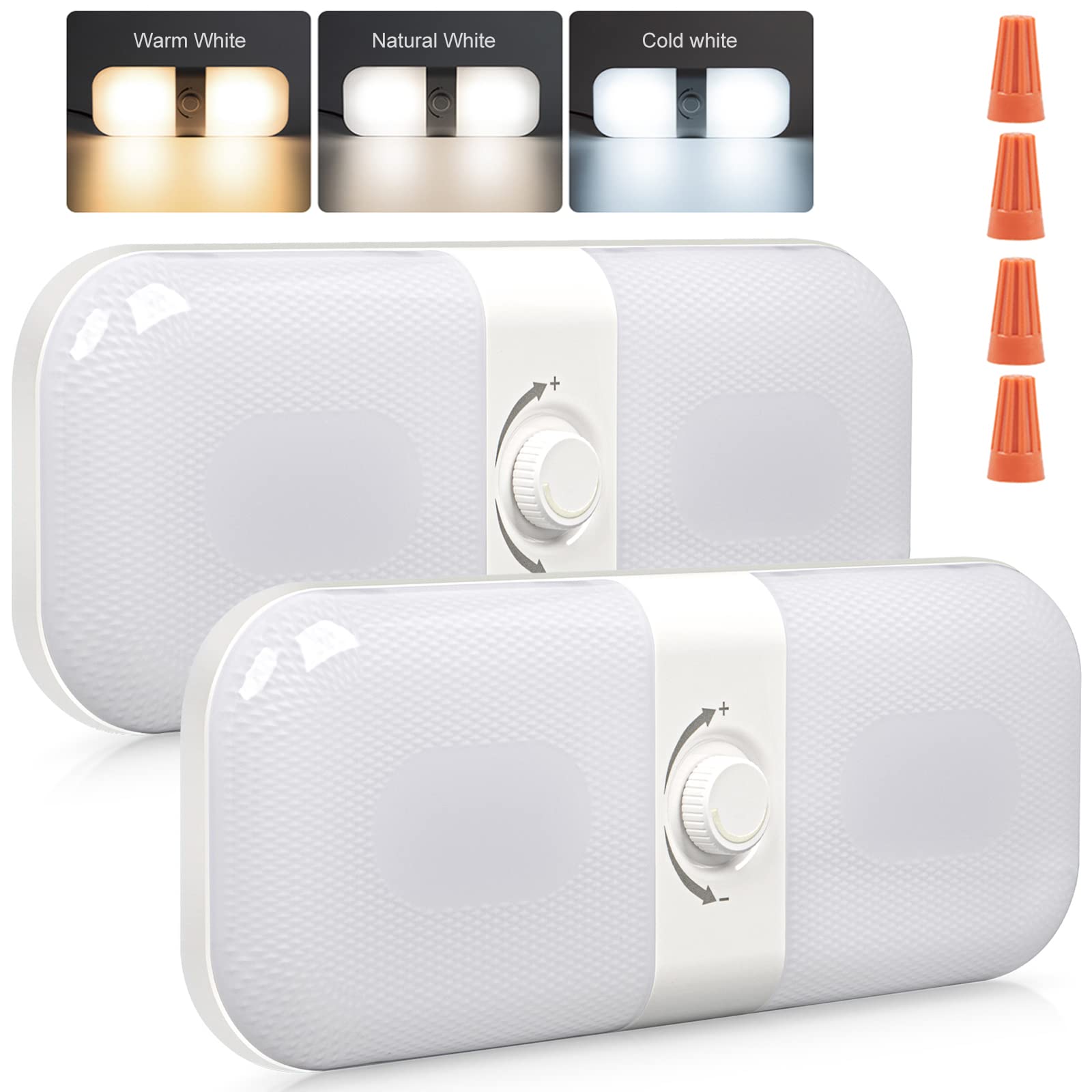 Ct Capetronix Rv Lights Interior 1700Lm, 3 Color Tem Camper Lights, Dimmable 12V Volt Led Lights Fixture, Ceiling Dome Light W S