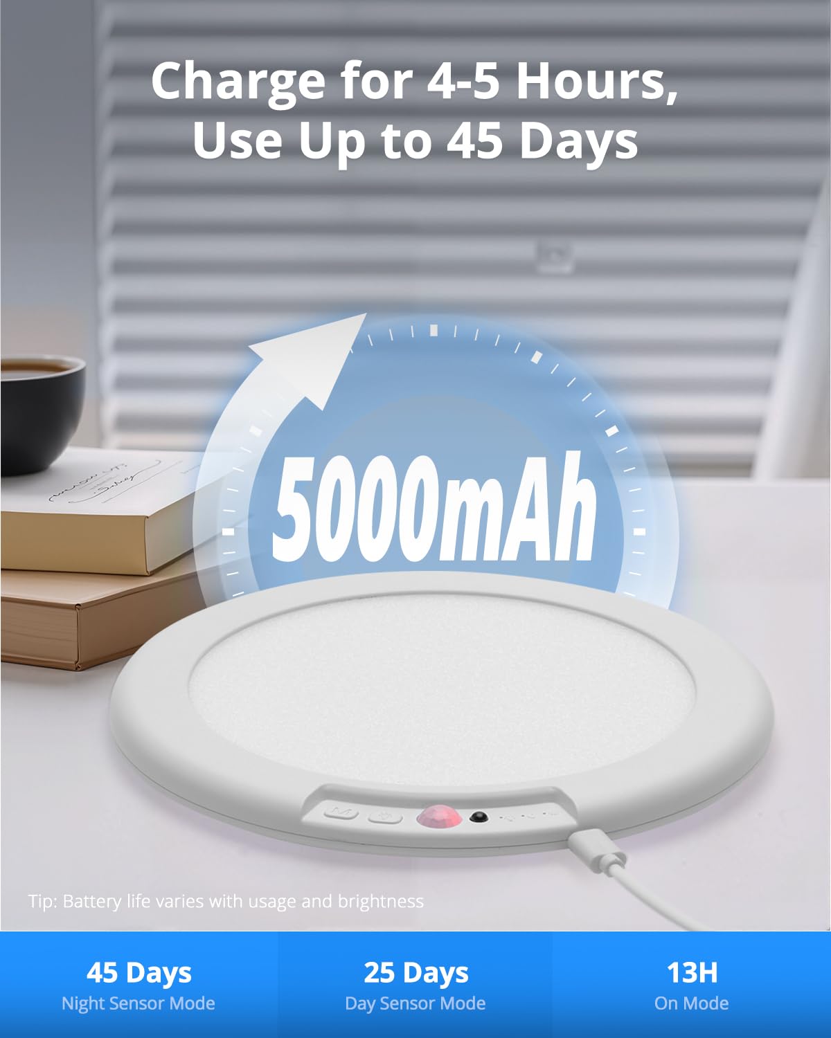 Combuh Rechargeable Rgb Shower Lights - 12 Color Changing Ambient Light + Cool White, Motion Activated & Remote Control, Waterpr