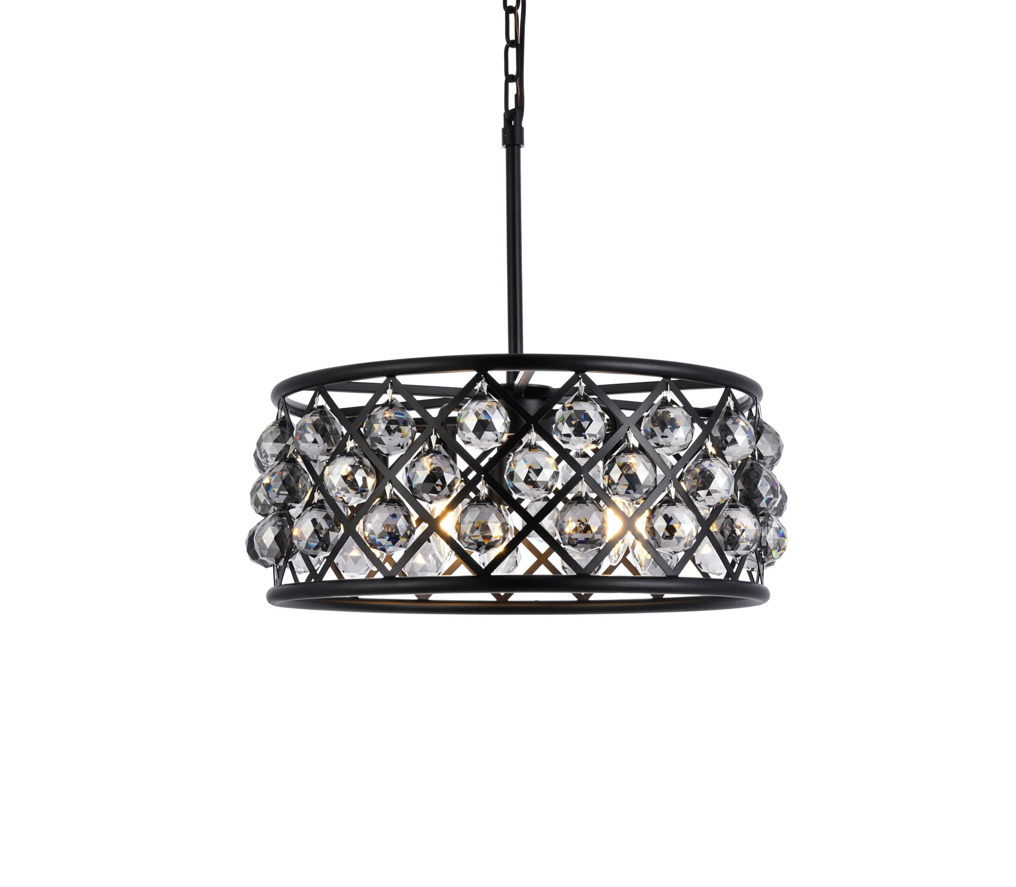 Elegant Lighting 5-Light Pendant Lamp, Mocha Brown Finish, Silver Shade, 20in Depth x 9in Height, Model 1214D20MB-SS/RC