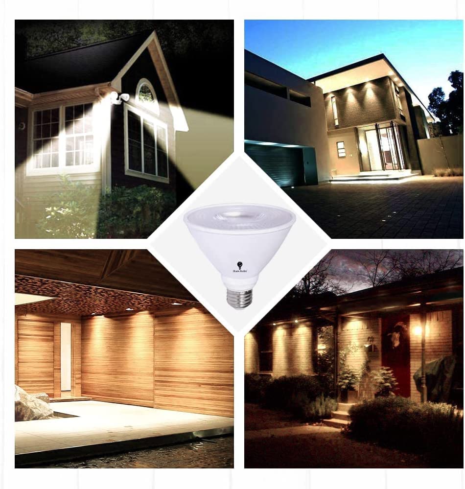 6 Pack Par30 Short Neck Led Flood Light Bulb 10W 75 Watt Equivalent 850 Lumens Waterproof E26 4000K Cool White Super Bright Par3