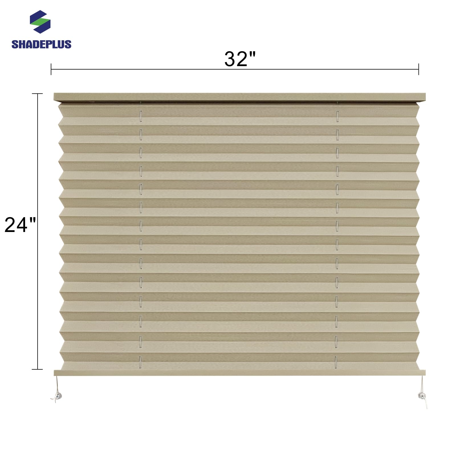 SHADEPLUS RV Pleated Shades, 32" W x 24" H, Cappuccino, Model NBZL-CAP-32/24, Ideal for Travel Trailers and Motorhomes