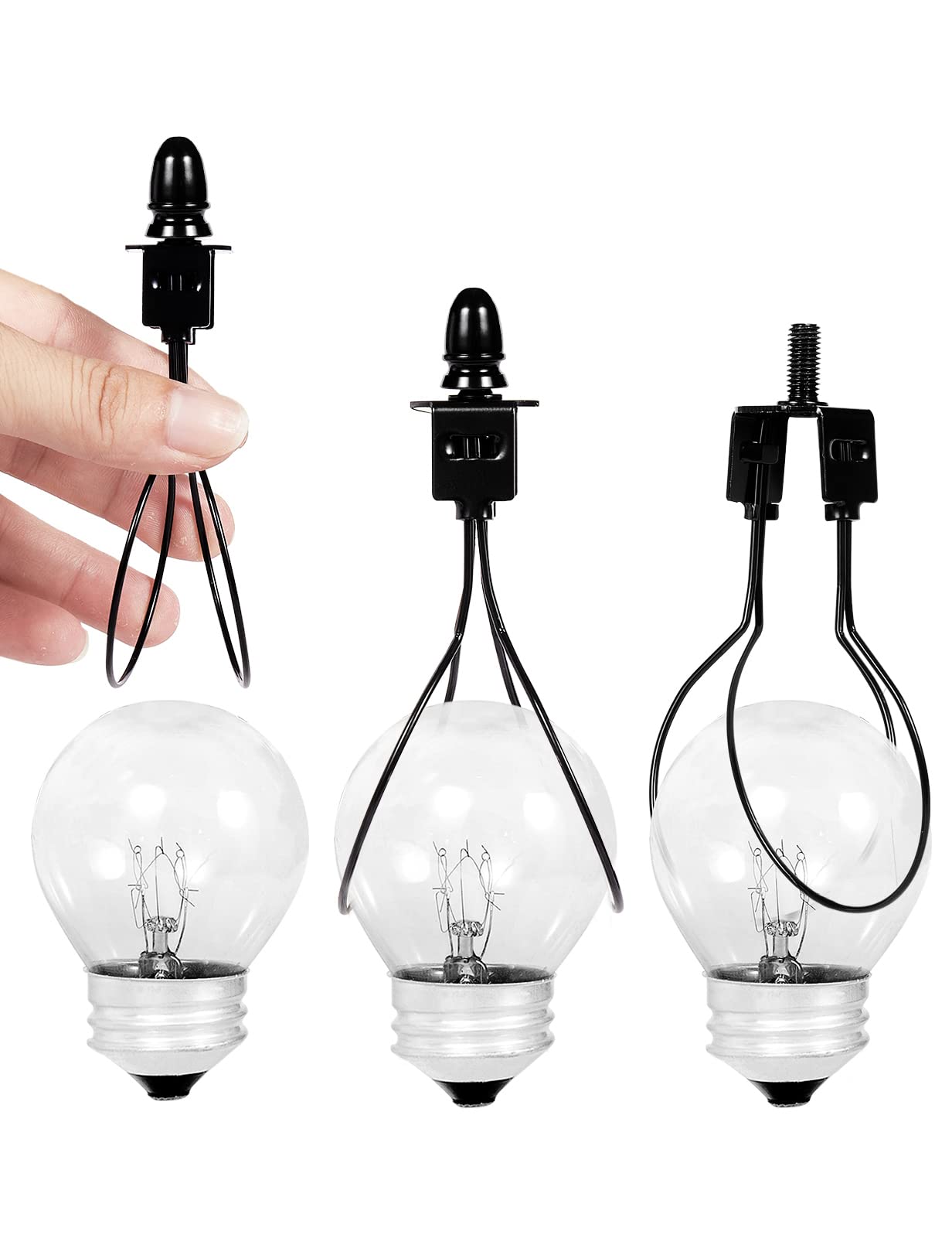 GIGIVOSHA Lamp Shade Harp Holder Adapter kit - Clip on Lampshade Light Bulb With Shade Attaching Finials Support Fitter Parts Co
