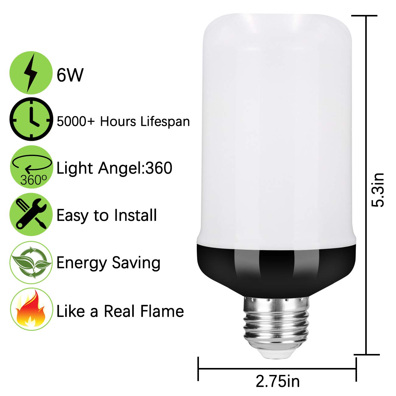 Y- Stop Flame Light Bulbs, Led Fire Light Bulb With Flickering Flame Effect, 4 Modes Halloween Decor Lights, E26 Base Upside Dow