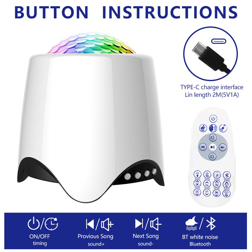 Elmchee Star Projector, 3 In 1 Led Sky Projector With 14 Projection Effects, Music Speaker, Sky Star Lite Light, Nebula Cloud, G