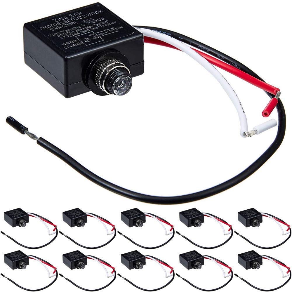 Four-Bros Lighting 120V Dusk to Dawn Photocell Light Sensor Switch, Auto On/Off, Clear, Pack of 10