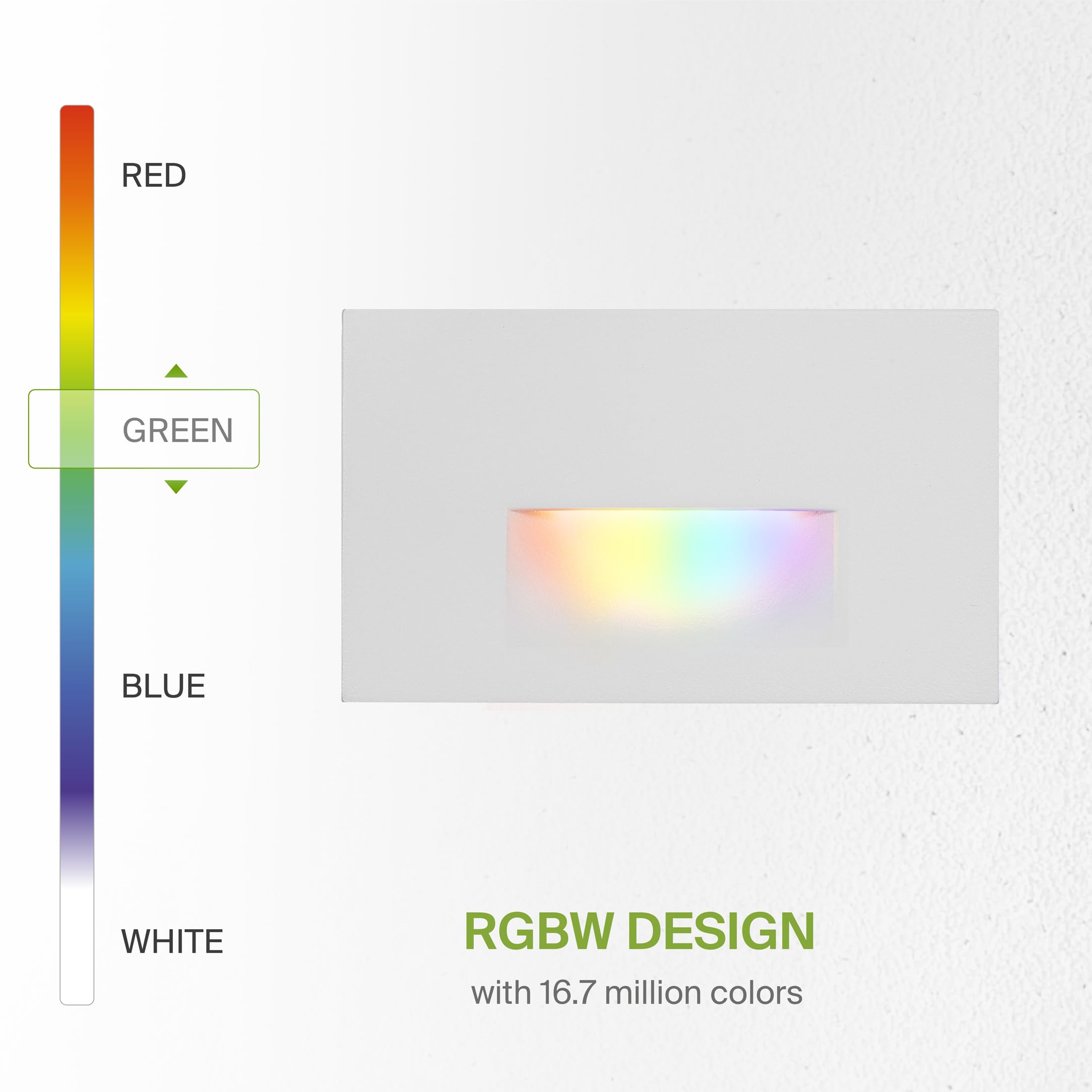 ASD LED Recessed Step Light Fixture | 3W 60LM RGB-2700K-6500K | Smart Waterproof | 4.75 Inch | White | 24 Pack