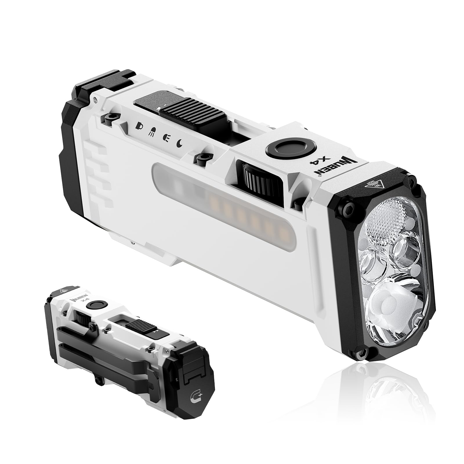 WUBEN X4 Mini Rechargeable Flashlight 1500 Lumens, IP68, Aluminum, White, Tactical Switch, Magnetic, USB C