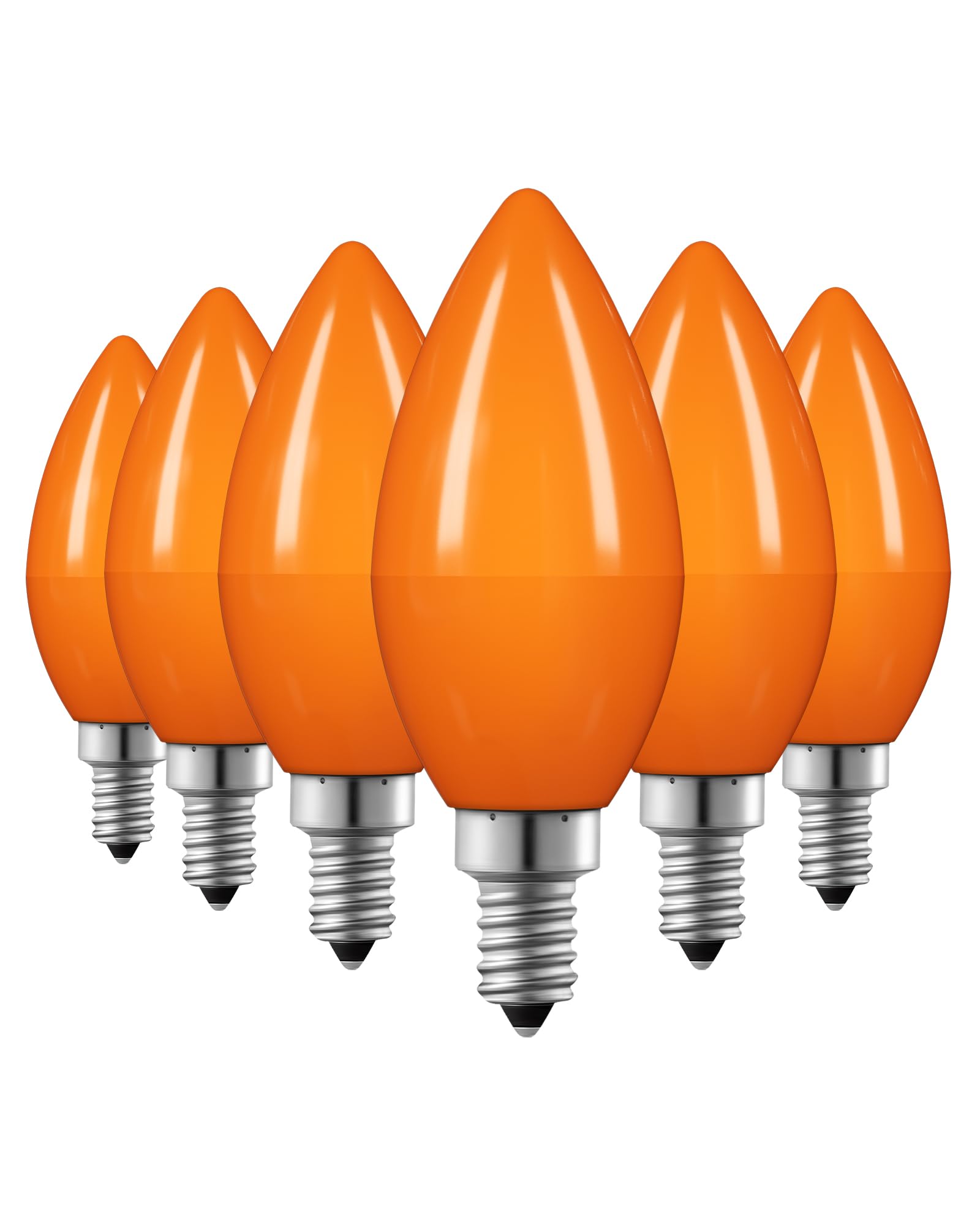 EDISHINE Halloween C35 Orange Dimmable LED Light Bulbs, E12 Candelabra Bulbs, 60 Watt Equivalent, LED Chandelier Bulb, Vintage C