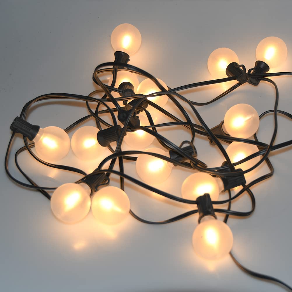 Goothy G40 Led Globe String Lights, 25Ft Outdoor Porch Frosted Led Lights With 27 Shatterproof Bulbs(2 Spare), Led String Lights