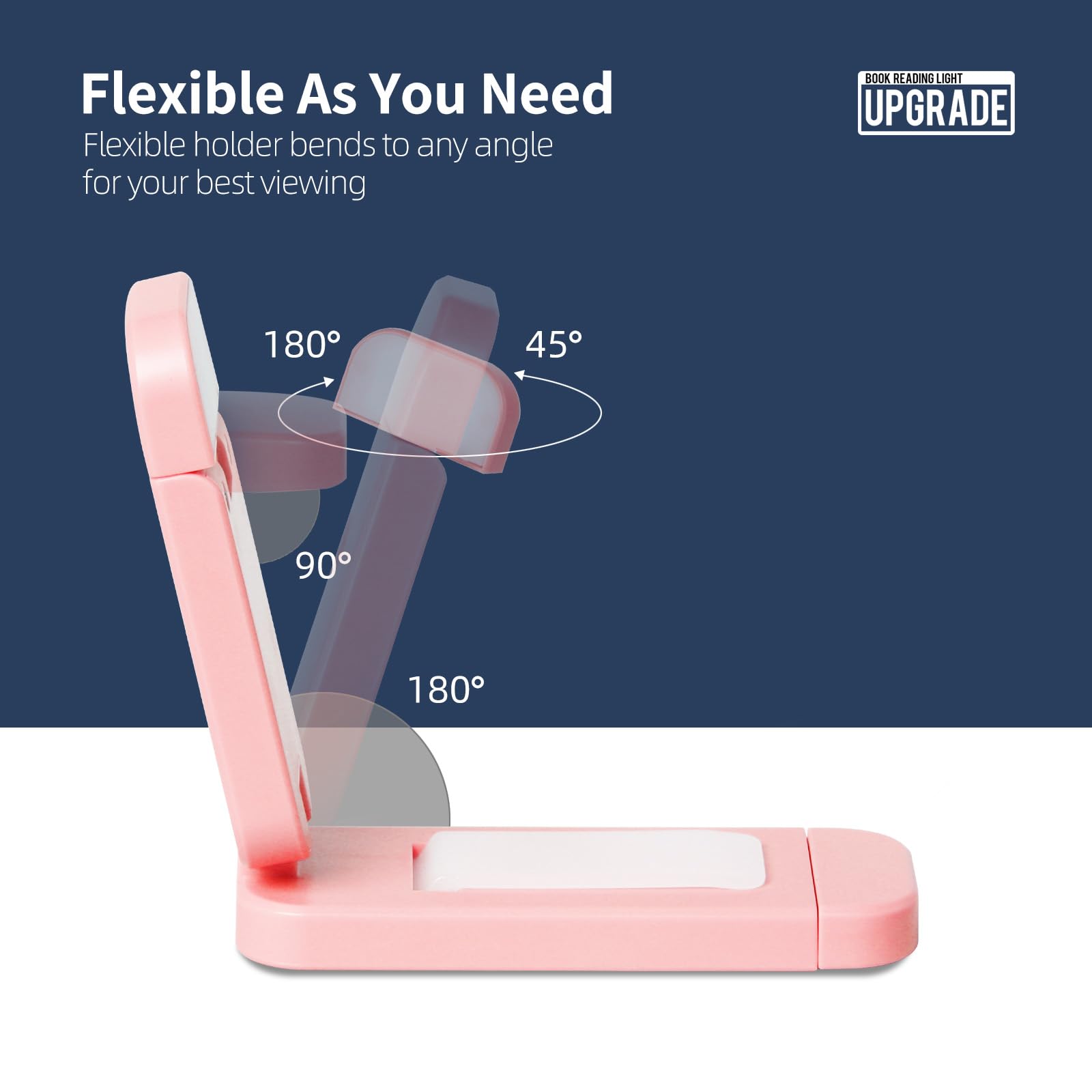 EGWASER Rechargable Book Light for Reading in Bed, Portable Long Lasting Clip-on LED Reading Light with 3 Amber Colors for Readi