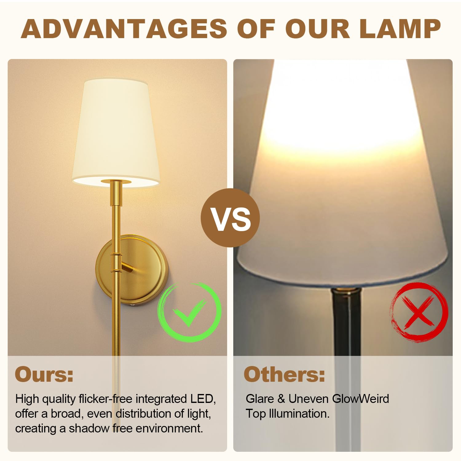 Battery Operated Wall Sconces Set Of 2, Gold Wireless Wall Lights With Remote Control Warm/Natural/Daylight/Rgb 15 Colors Dimmab