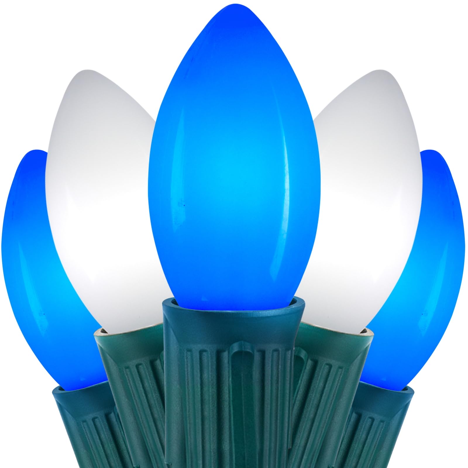 C9 LED Christmas Lights Outdoor, 50 Feet C9 String Lights with 50 Shatterproof Matte Bulbs, Connectable Waterproof Christmas Tre