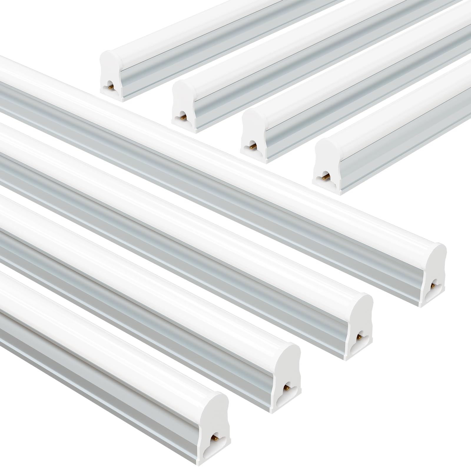 Veriligt 4FT LED Shop Lights (8 Pack), 2000LM 6500K Super Bright White T5 Commercial Lights, 20W Linkable Utility Integrated Sin