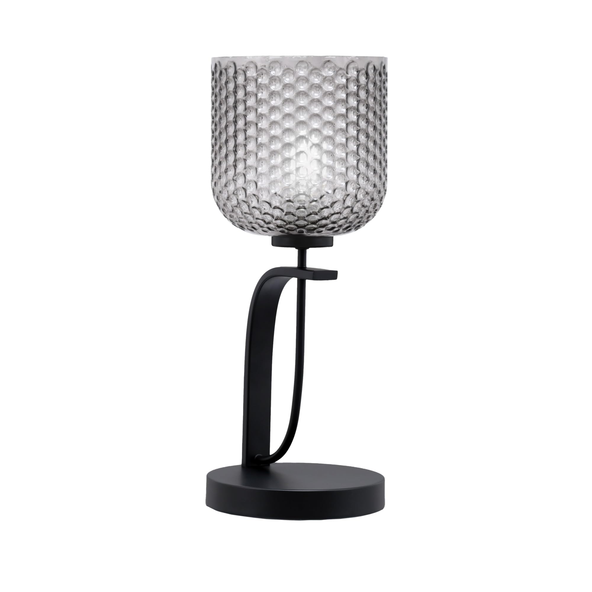 Cavella 1 Light Accent Lamp Shown in Matte Black Finish with 7" Smoke Textured Glass