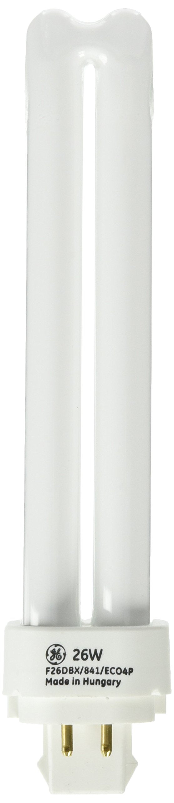 GE 97613 Quad-Tube Compact Fluorescent Light Bulb, Cool White, 26W, Glass, 1 Count