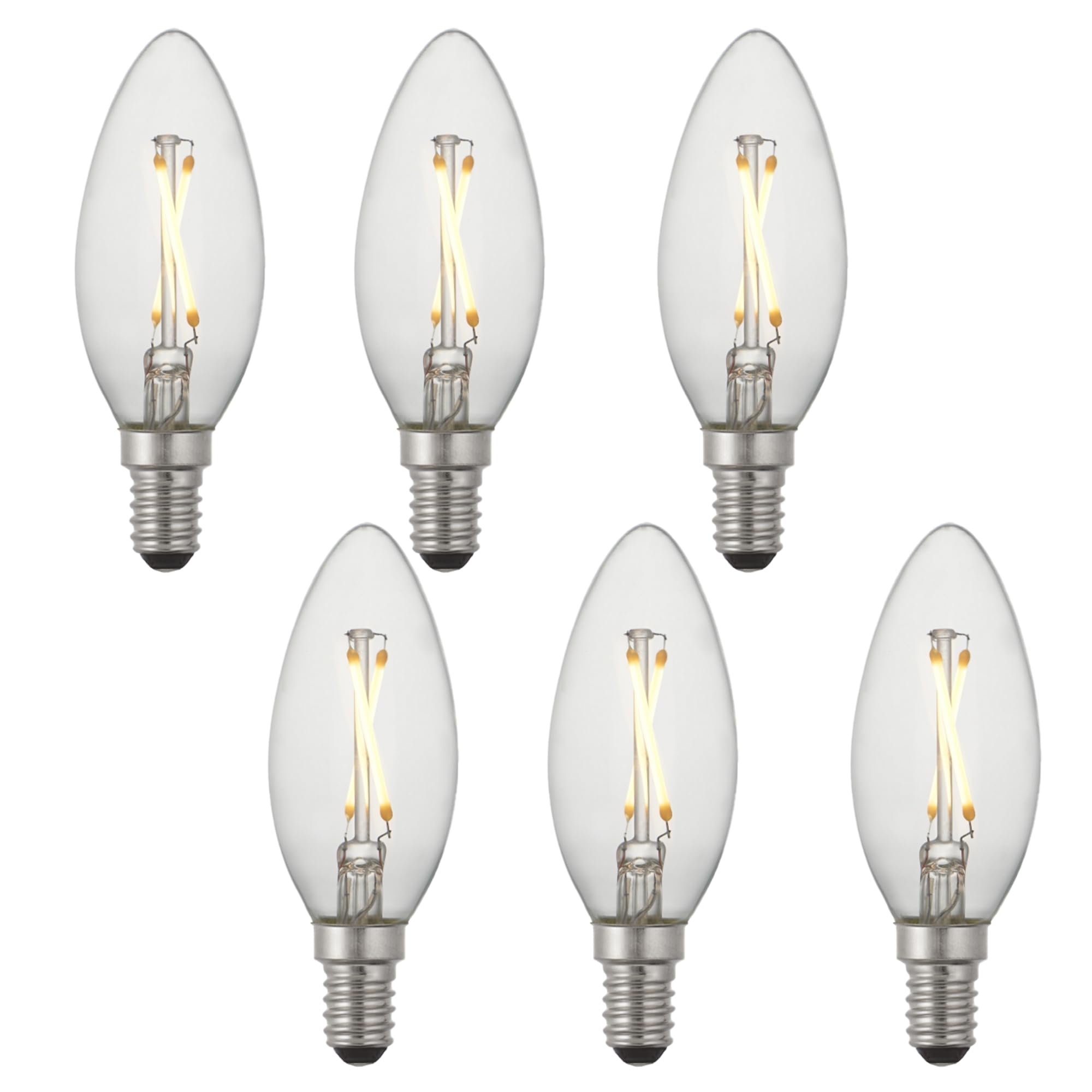Modvera Lighting - 25W Equal Led Candelabra Bulb Blunt Tip 2 Watts Warm White 2700K E12 Base Filament Style Chandelier Bulb. Ul 