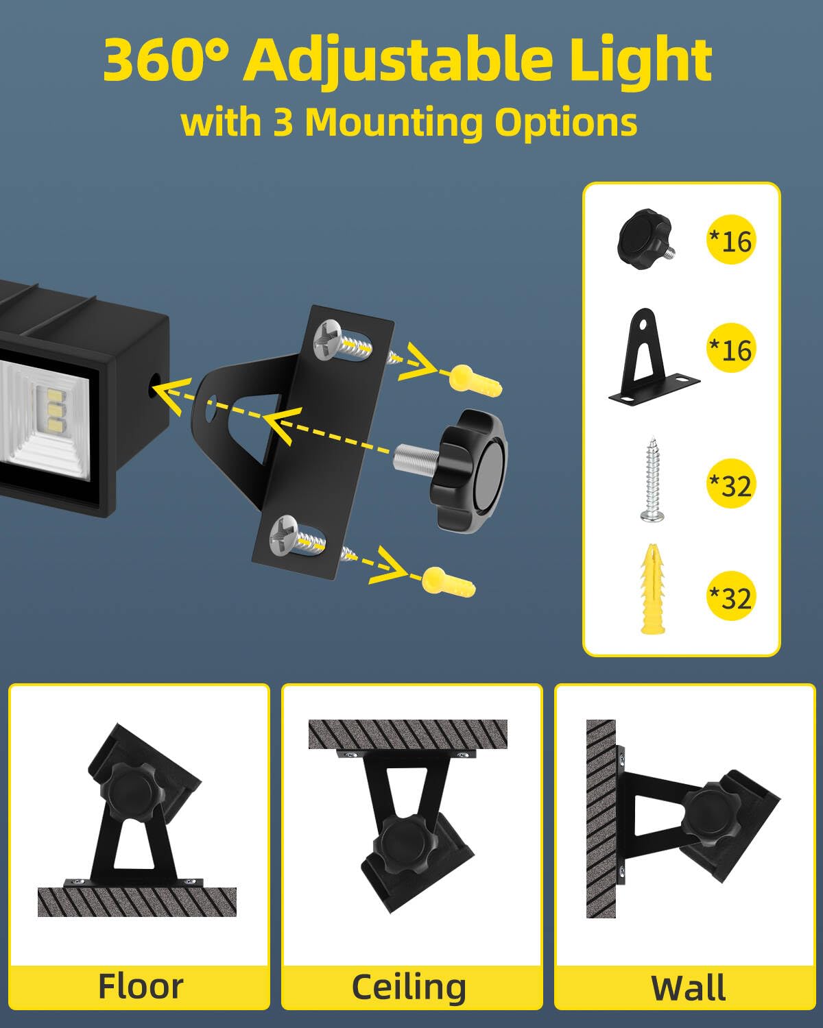 8 Pack Led Shop Light 5400Lm Super Brighter  45W Plug In Garage Light With 6Ft Cord And On/Off Switch  6000K Ip66 Waterproof Outdoor Work Shop Bay Lighting For Garage Workshop Warehouse Factory Yard