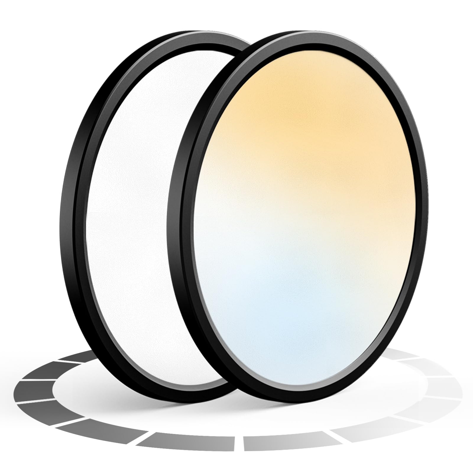 NIORSUN LED Ceiling Light Fixture, Dimmable 3000K-6500K, 12 inch, Black, Acrylic, Model 16138LGTF, 2 Pack