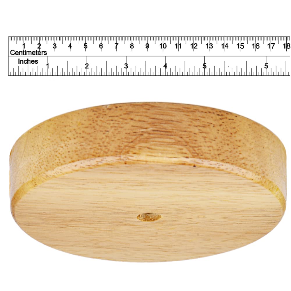 Arturesthome 7'' Wood Ceiling Canopy Light Kit Rewind Single Hole With Hardware, Ceiling Plate For Pendant Lighting Chandelier,