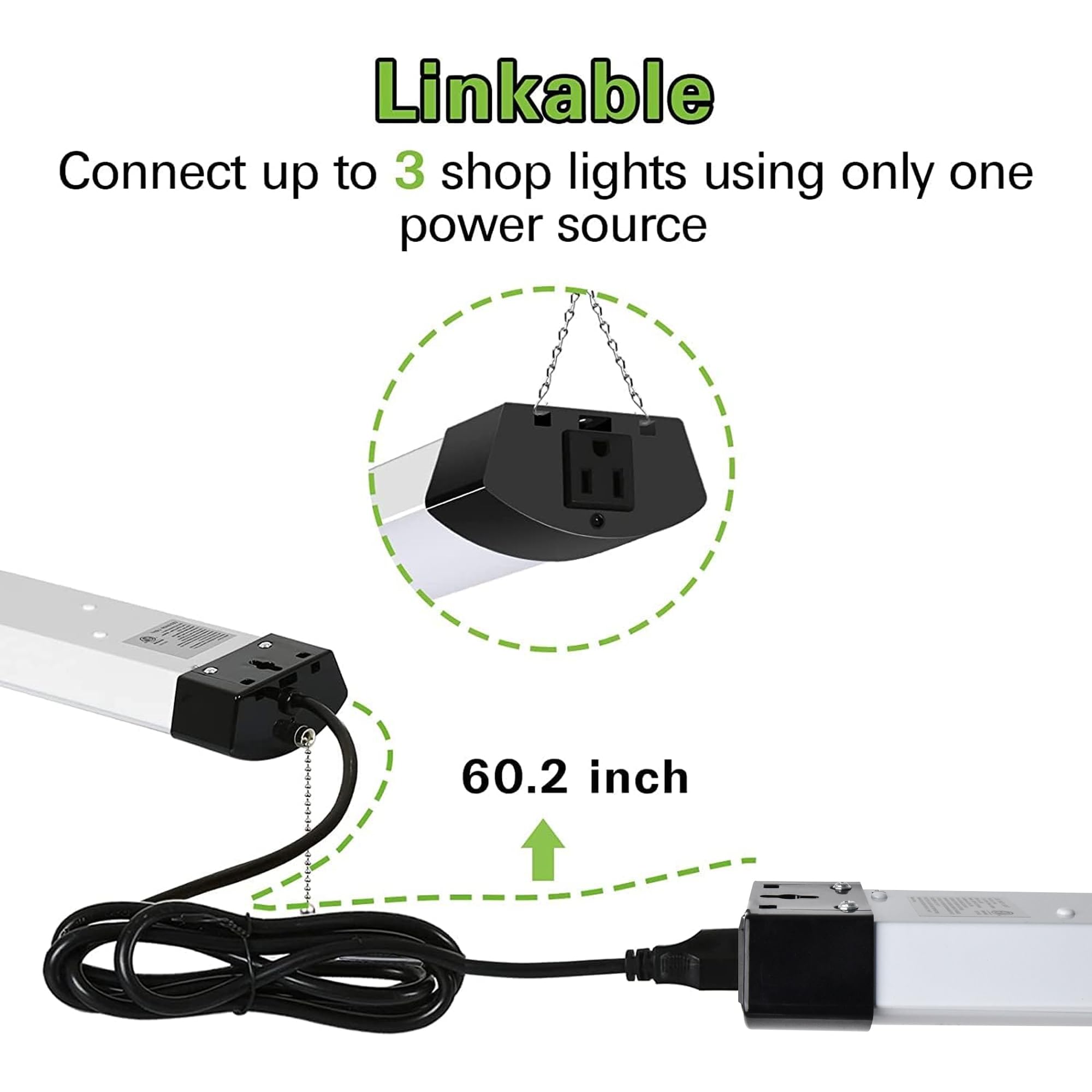 Hykolity 4Ft 120W Led Shop Light Linkable, 13000Lm(400W Equivalent), 5000K Utility Shop Lights For Garages, Workshops, Basements