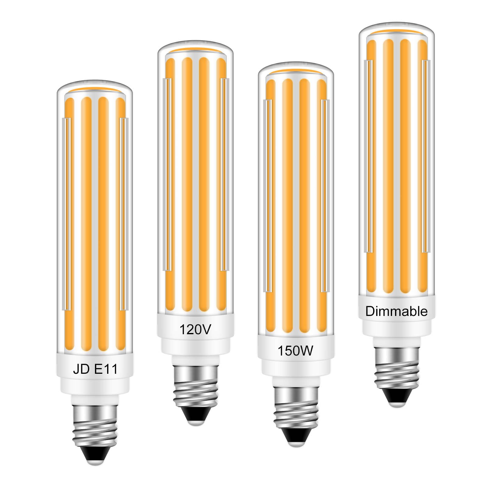 Brolskun E11 Led Dimmable 15W Bright Light Equivalent E11 Halogen Bulb 120W-150W Candelabra Base 3000K Warm White 110-120V For C