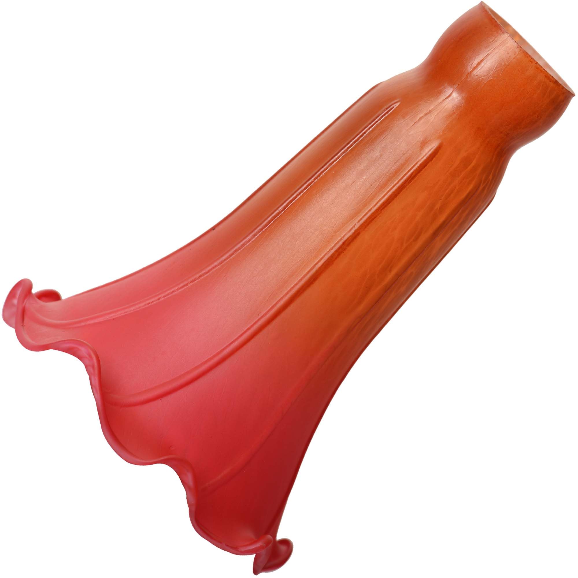 Bieye Blown Glass Lampshade, Large I.D. 1.26in x O.D. 1.5in, Orange Red, Model LILYSHADE