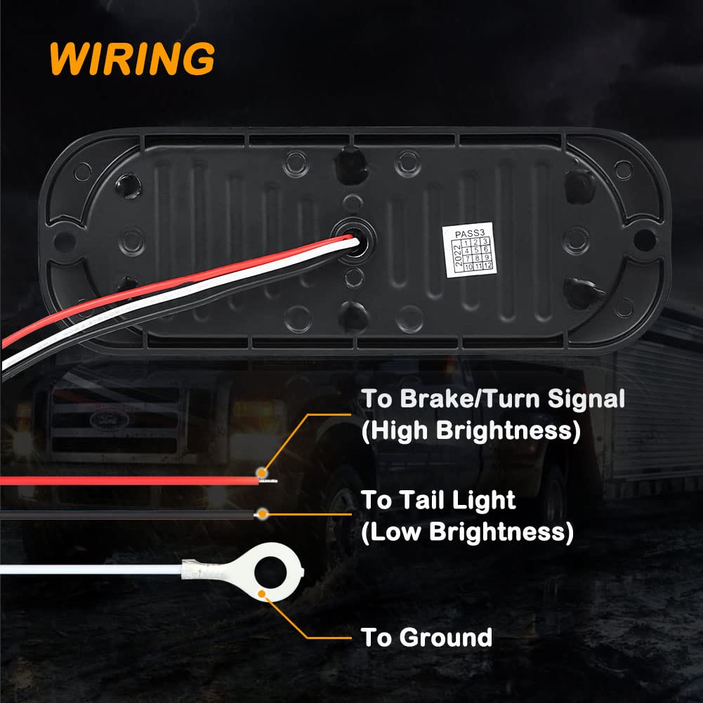 At-Haihan Pack Of 2 Aluminum Housing 24 Amber Led Trailer Stop Brake Turn Tail Lights, Dot Compliant Waterproof Surface Mount Li