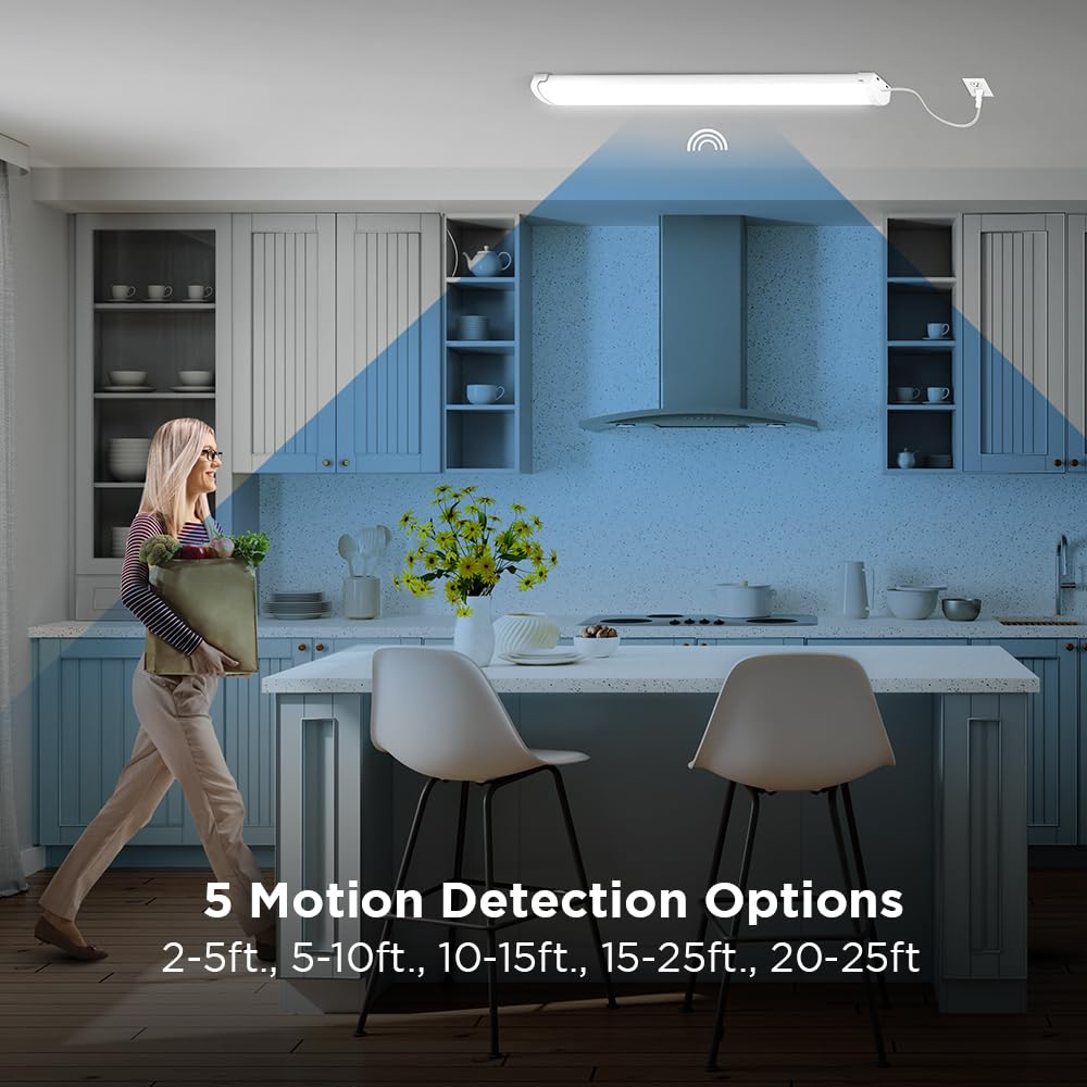 Feit Electric 46'' Led Utility Light, Motion Sensor With 5 Modes & Timer, Remote Control, 5000 Lumens, 4000K Cool White, 55W Ene