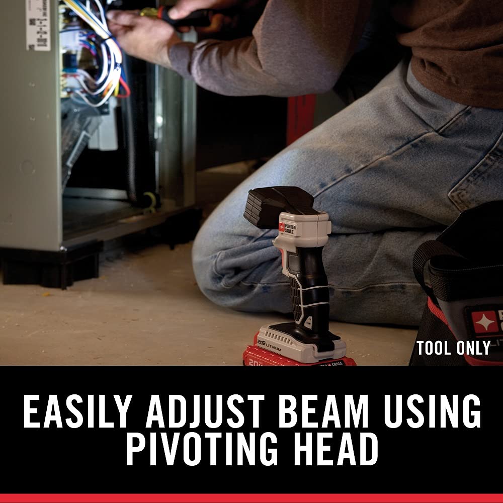 Porter-Cable 20V Max Led Work Light, Black, 7.34 Inch - Bright, Durable & Portable Lighting