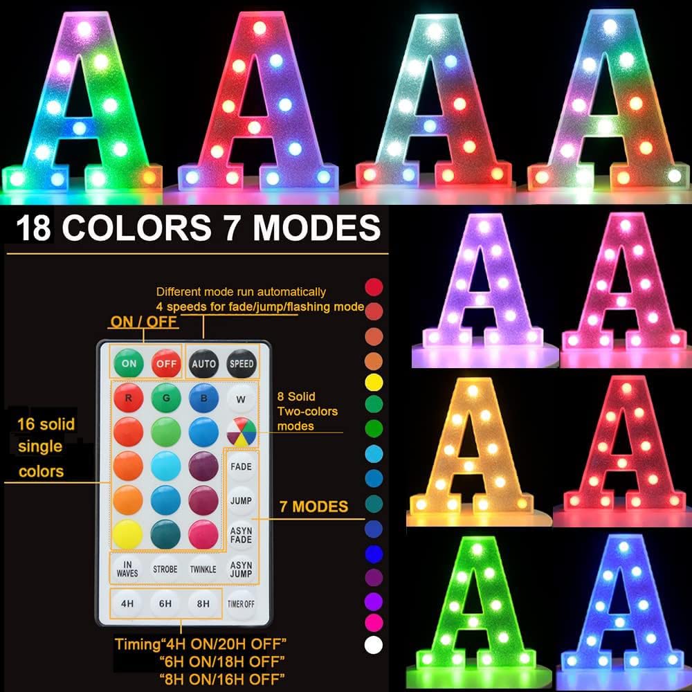 Pooqla LED Marquee Letter Light Sign, Glitter Silver Letter Z, 18 Colors, Battery Powered, Ideal for Parties and Decorations