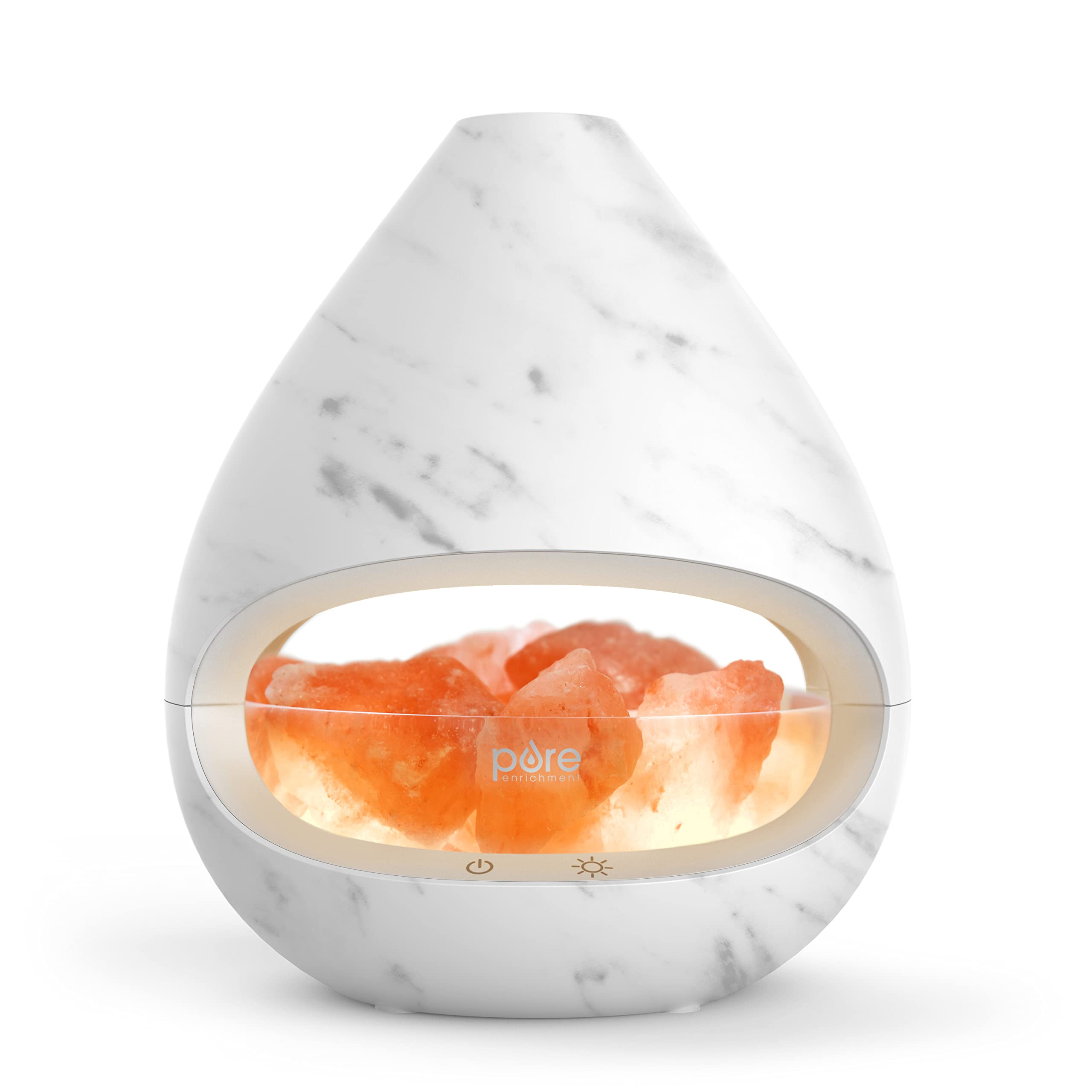 Pure Enrichment Pureglow Crystal - 2-In-1 Himalayan Salt Lamp & Ultrasonic Essential Oil Diffuser, Original Salt Therapy Lamp, 1