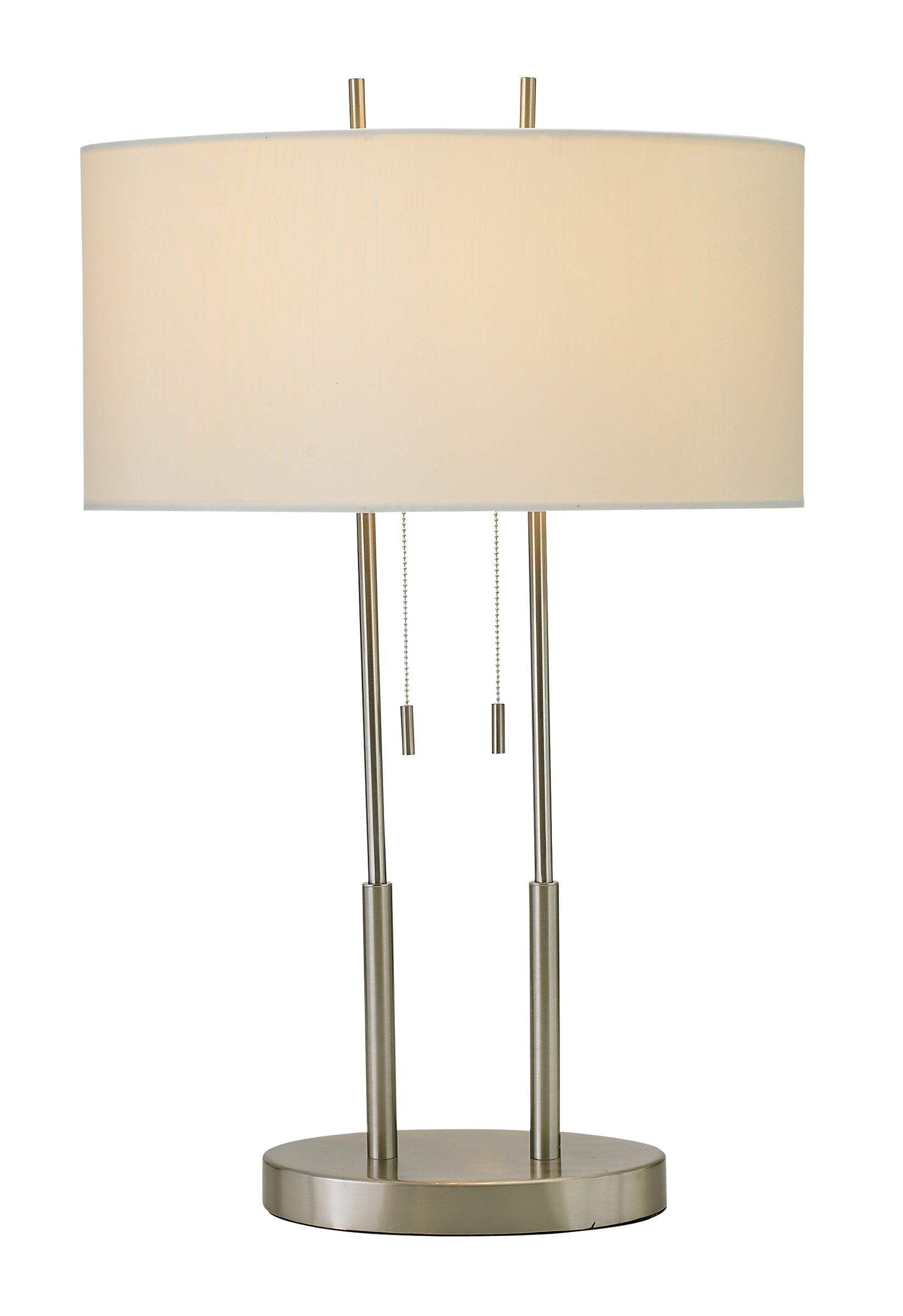Homeroots Lighting 17&quot; X 6.5&quot; X 27&quot; Brushed Steel Metal Table Lamp