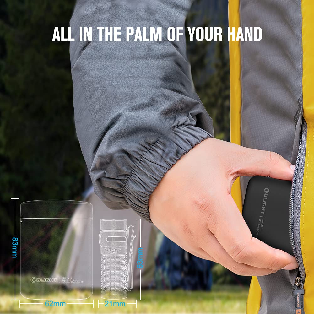 Olight Baton3 Premium Edition 1200 Lumens Compact Led Flashlight Powered By A Single Rechargeable Battery, With Charging Box, Black