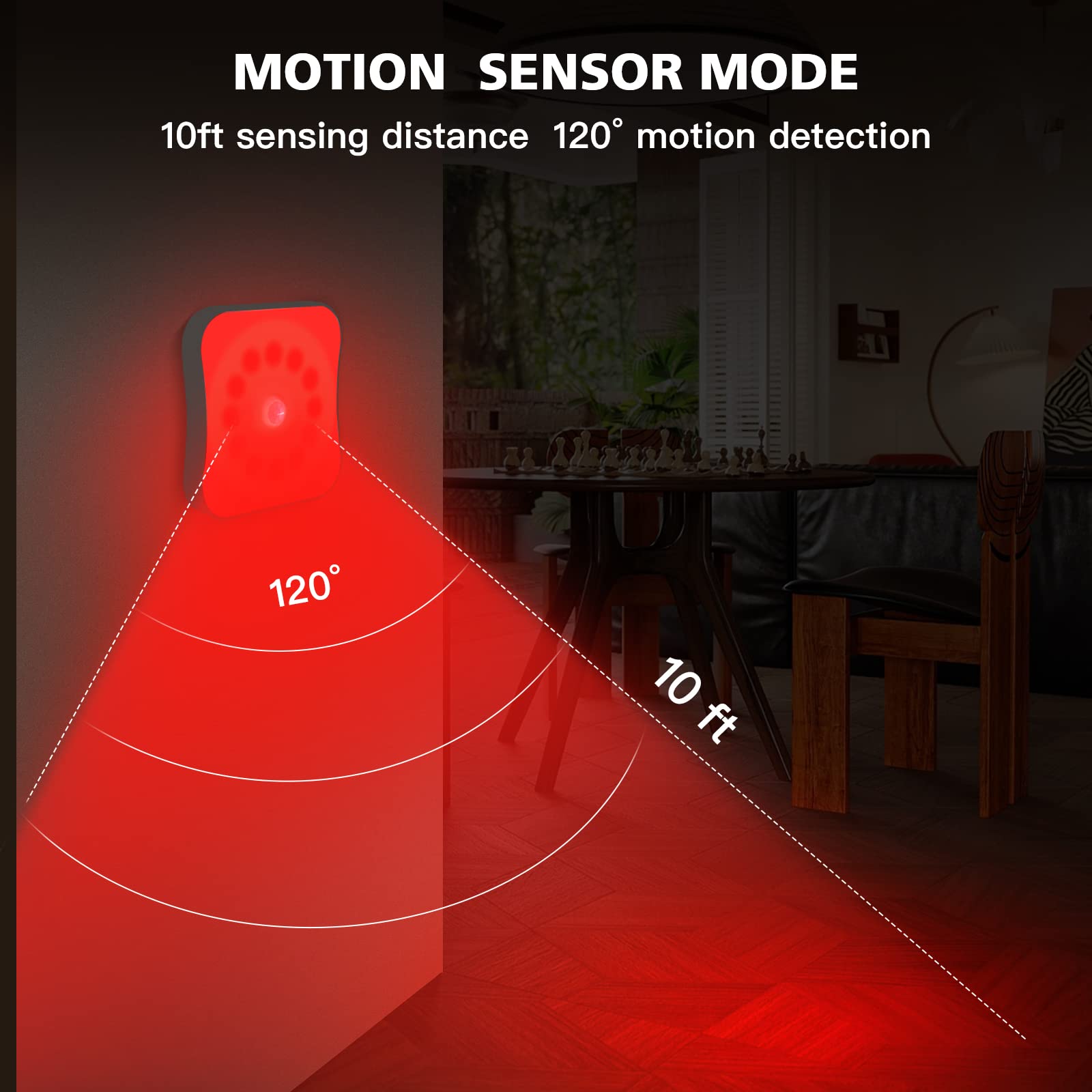 Bestendony Red Motion Sensor Night Lights, Rechargeable, 4 Pack, Magnetic, ABS Material, Sleep Aid for Bathroom, Hallway, Bedroom