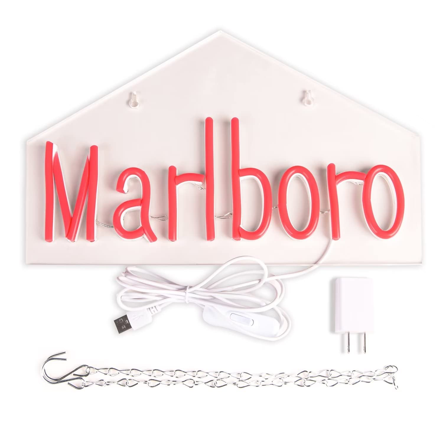 Brineon Neon Wall Sign - LED Bar Decor for Bedroom, Man Cave, Pub, Restaurant - Acrylic - 13.4x8.3in - B-Red - Model ZLD300