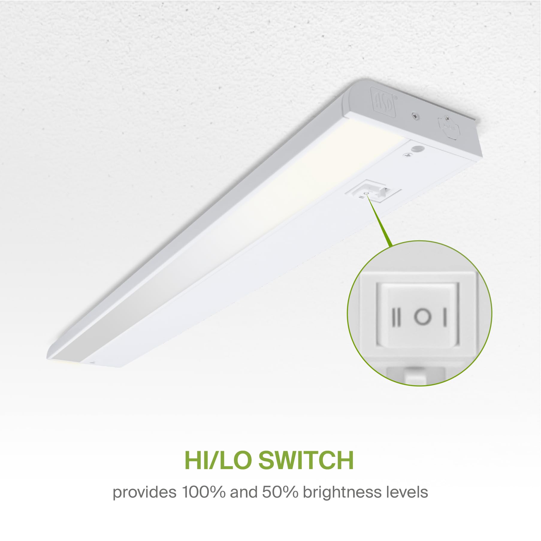 ASD LED Under Cabinet Lighting 18 Inch, Dimmable, 3 Color Levels, Aluminum, 20-Pack, ETL & Energy Star, Model ASD-UCL-18D8CC-W
