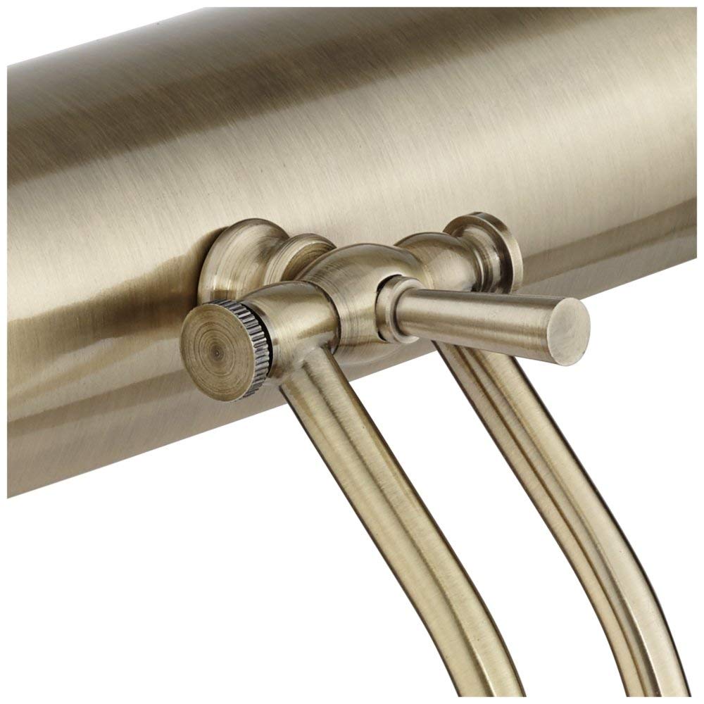 Regency Hill Banker Desk Lamp - 12in High, Antique Brass, Metal Shade, Adjustable Arm, Ideal for Living Room, Bedroom, Home Office