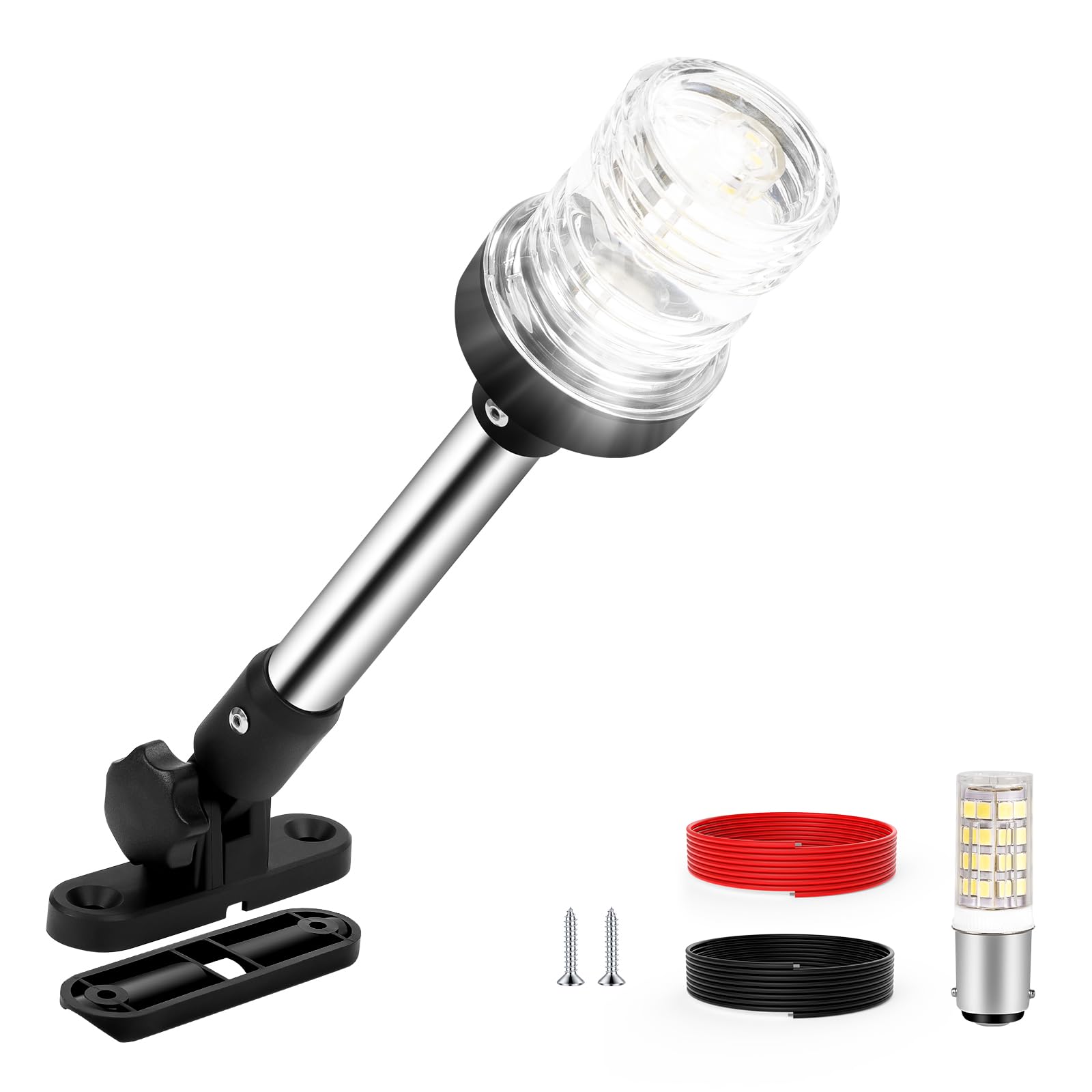 SETYPARY 9 Inch Stern Light, LED Waterproof Navigation Light, IP67, 3 NM Visibility, Marine Grade Material, Model SPBSL001