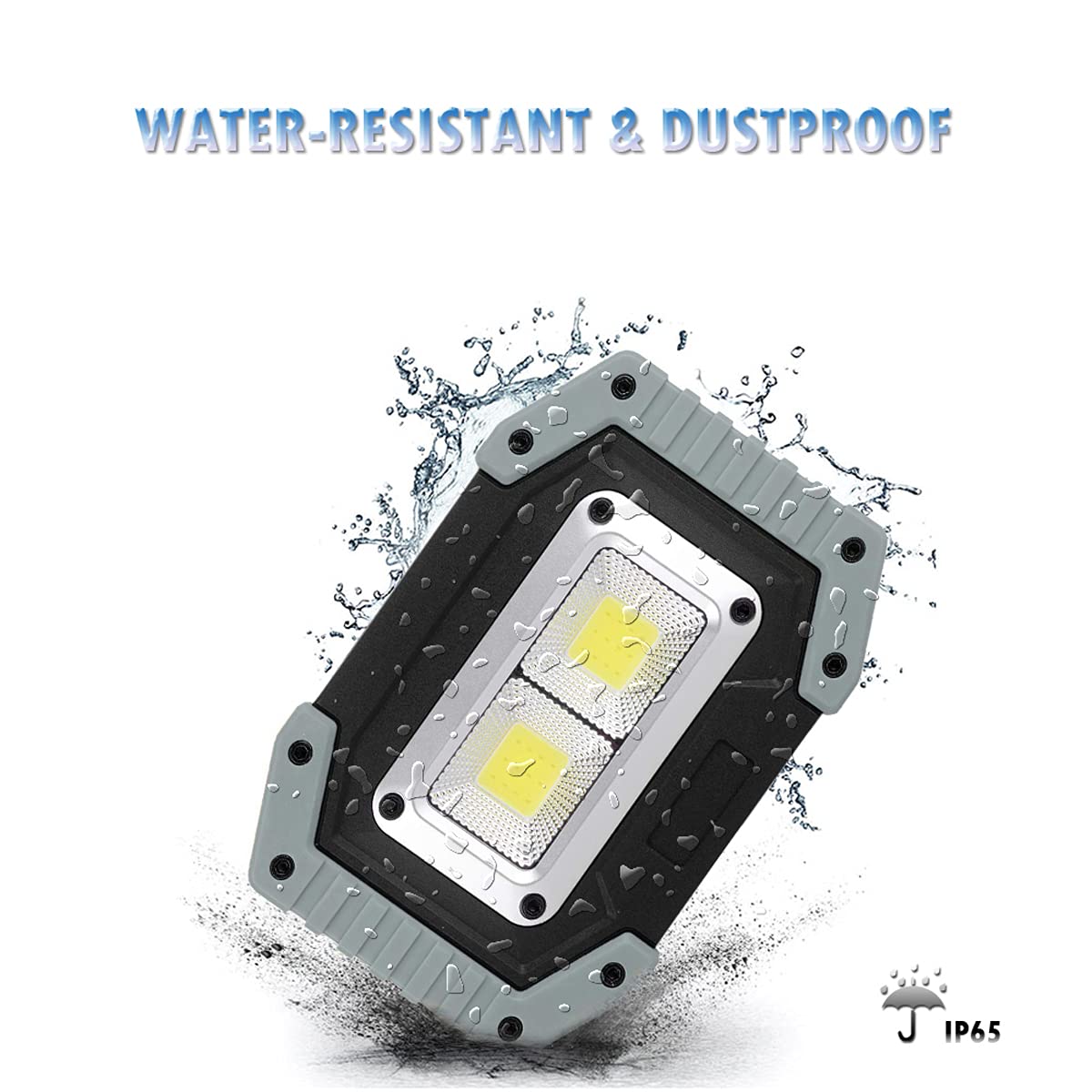 Rechargeable Work Light,Fosfis 30W 1500 Lumens Ultra Bright Portable Led Work Lights With Stand Battery Powered Flood Light For Garage Outdoor Camping Emergency And Job Site Lighting (Gray/2Pack)