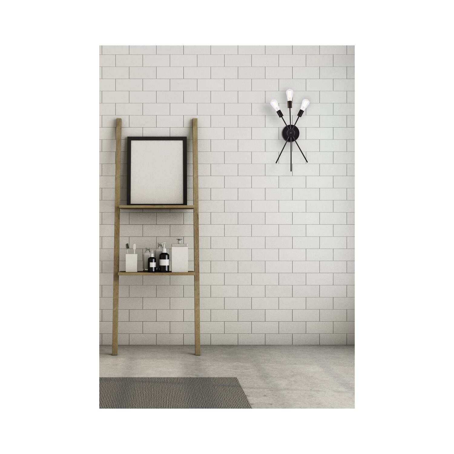 Living District Lucca 3-Light Mid-Century Metal Bath Sconce in Black