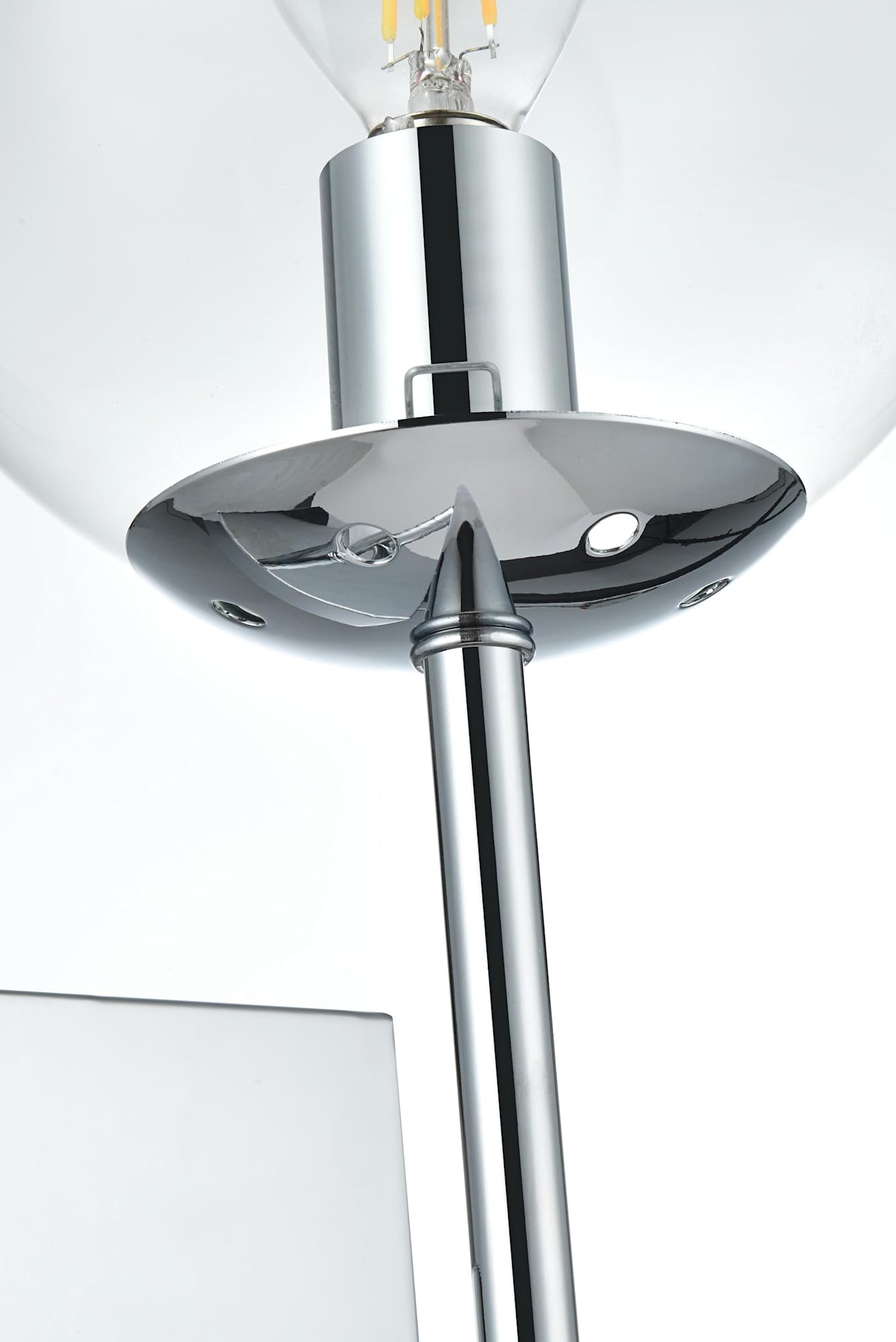 Living District Neri 2-Light Metal Wall Sconce w/Clear Shade in Black and Brass