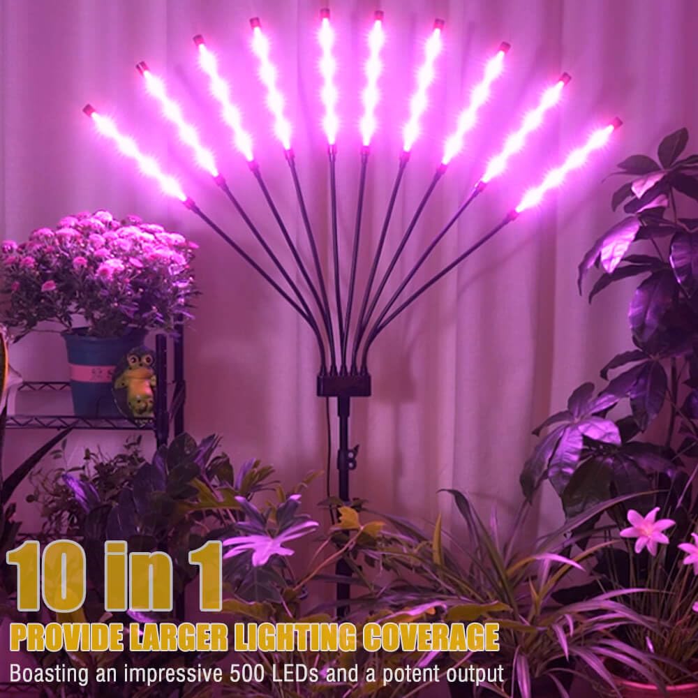 Yehsence LED Grow Lights for Indoor Plants, [ 10 in1 ] Full Spectrum Grow Light with Tripod Stand, Auto On/Off Timing 4/8/12H, P
