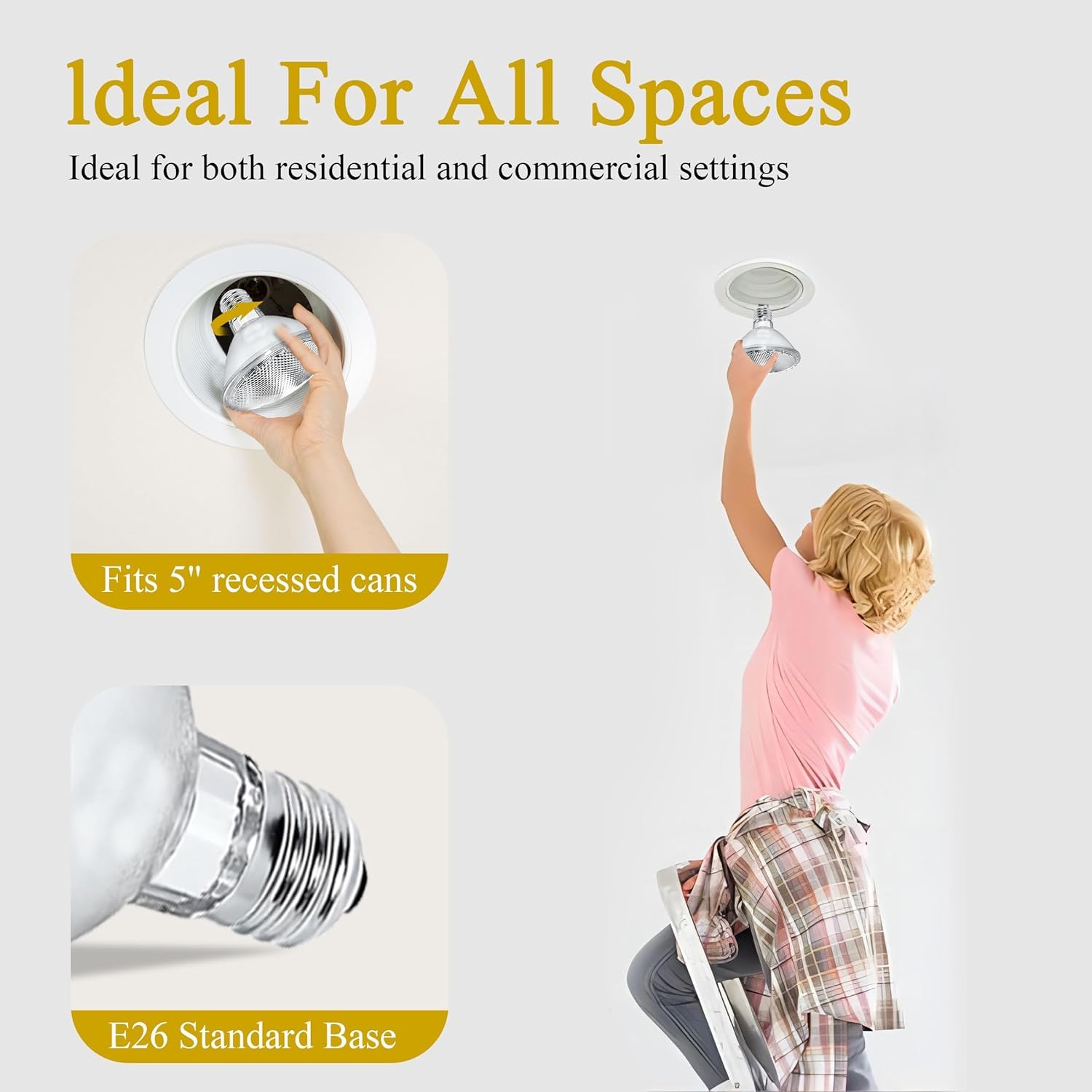 Lachesan PAR30 75W Halogen Flood Light Bulbs, 2700K Warm White, Short Neck, 6-Pack, Dimmable, Glass