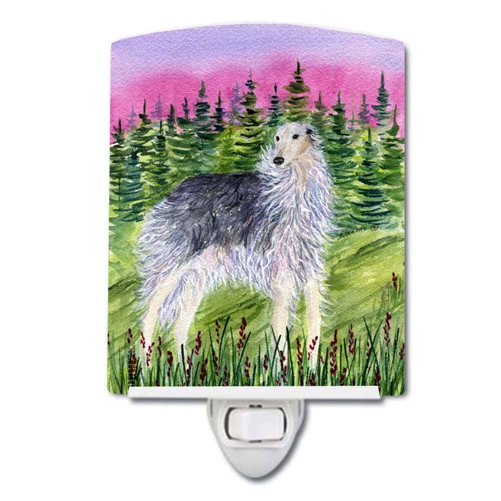 Caroline'S Treasures Ss8227Cnl Borzoi Ceramic Night Light Compact, Ul-Certified, Ideal For Bedroom, Bathroom, Nursery, Hallway, Kitchen, 6X4X3, Multicolor