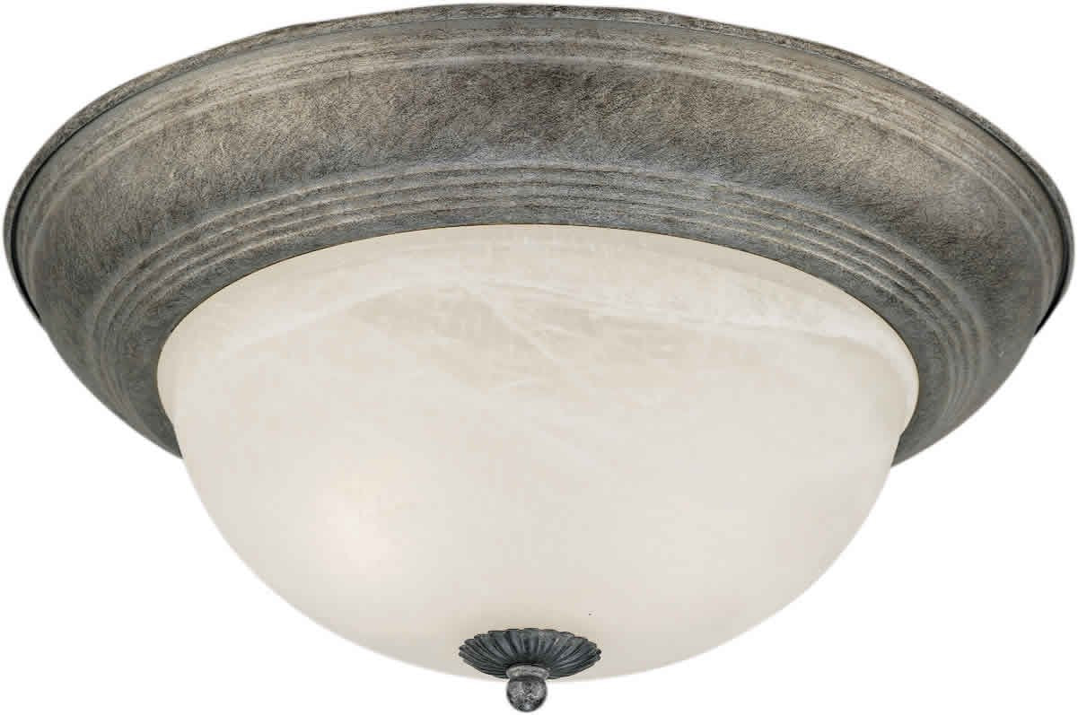 Forte Lighting 2129-02-59 Flush Mount with Marble Glass Shades, River Rock