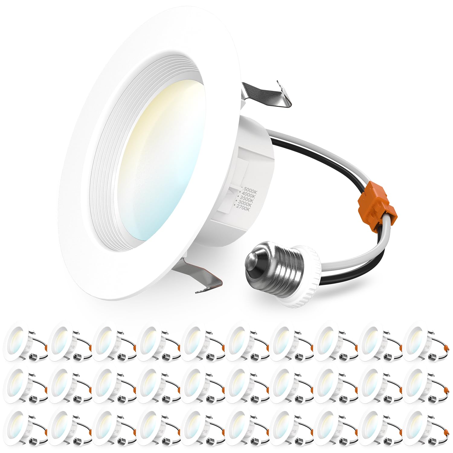 Sunco 30 Pack 4 Inch LED Recessed Lights, Retrofit Lighting LED Can Lights Downlight, 660LM, 2700K/3000K/3500K/4000K/5000K, Dimm