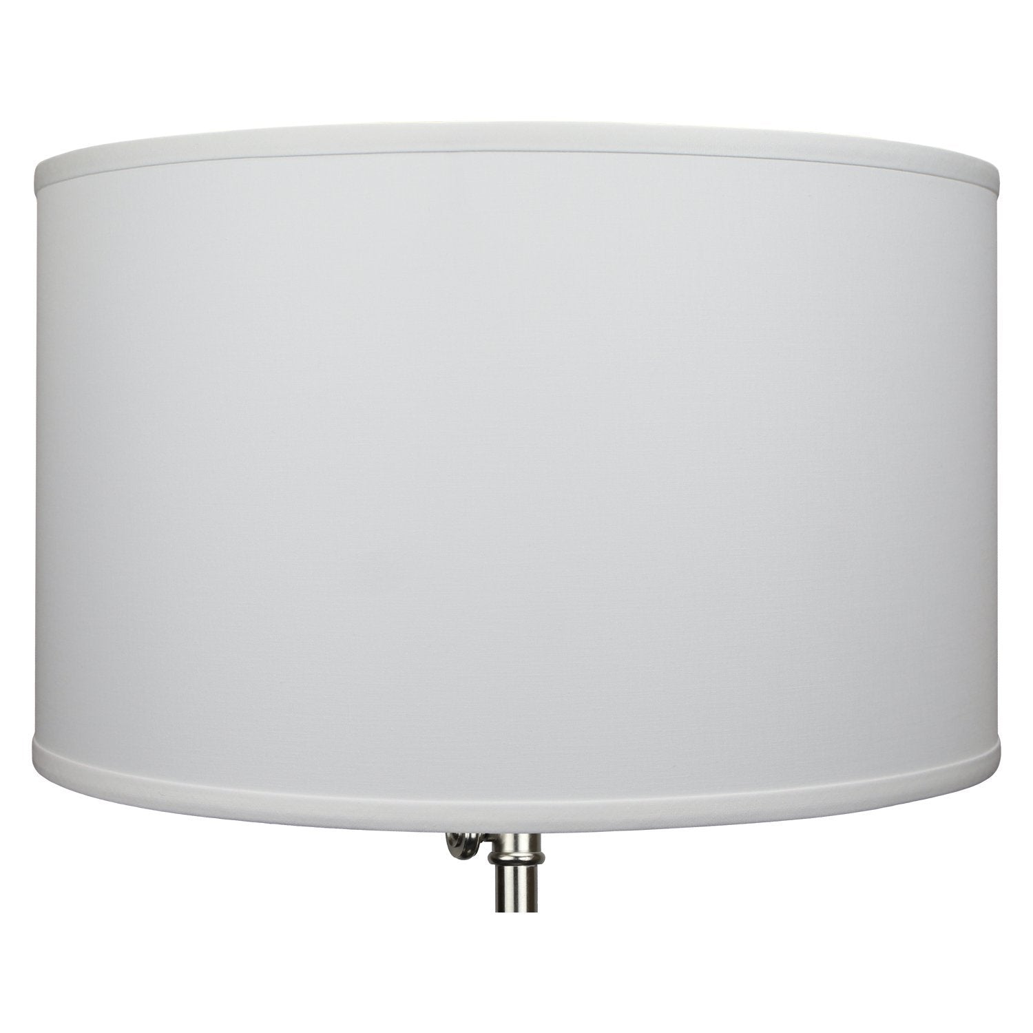 FenchelShades.com Cylinder Drum Lampshade Linen White 18in Top x 18in Bottom x 11in Height Model 18-18-11-W-L-WHI