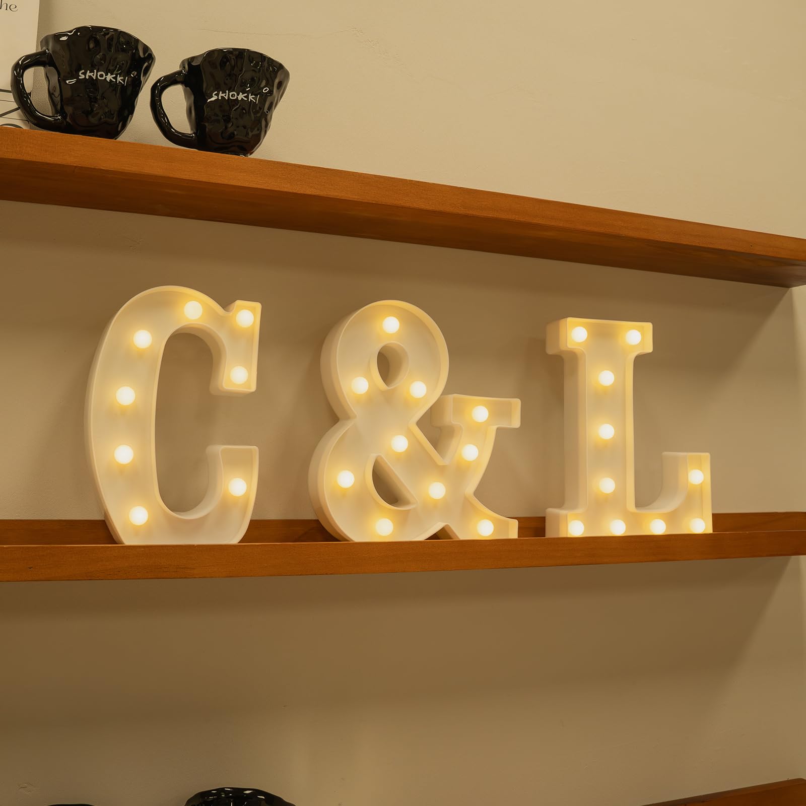 Foaky Rechargeable LED Marquee Light Sign for Home Bar Decoration, Warm-Rechargeable, L, Plastic